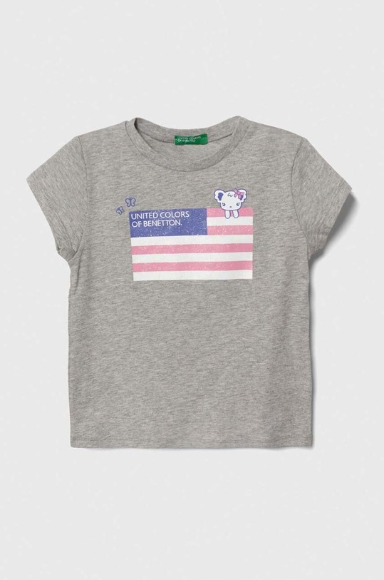 United Colors of Benetton t-shirt bawełniany dziecięcy nadruk szary 3I1XG10D6.P.Seasonal