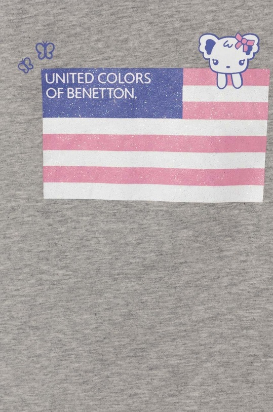 Dziewczynka United Colors of Benetton t-shirt bawełniany dziecięcy 3I1XG10D6.P.Seasonal szary