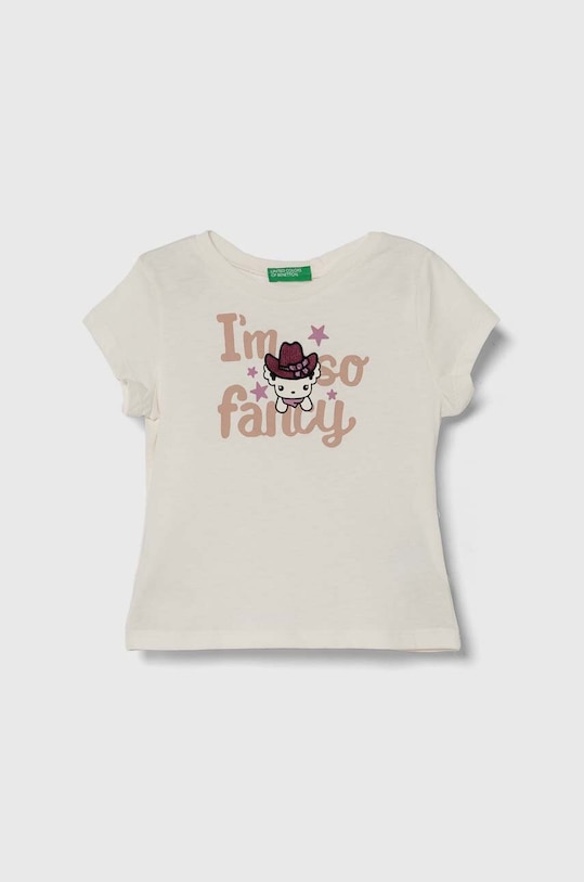 Детская хлопковая футболка United Colors of Benetton хлопок бежевый 3I1XG10DI.P.Seasonal