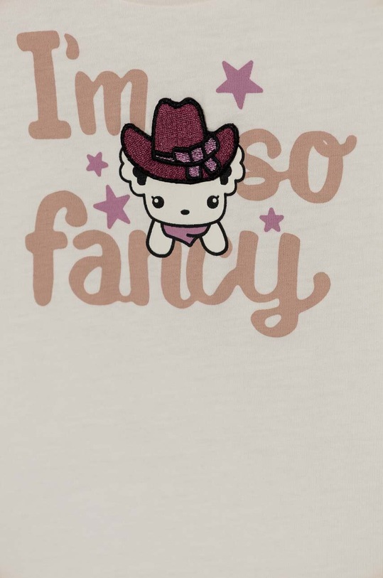 Девочка Детская хлопковая футболка United Colors of Benetton 3I1XG10DI.P.Seasonal бежевый