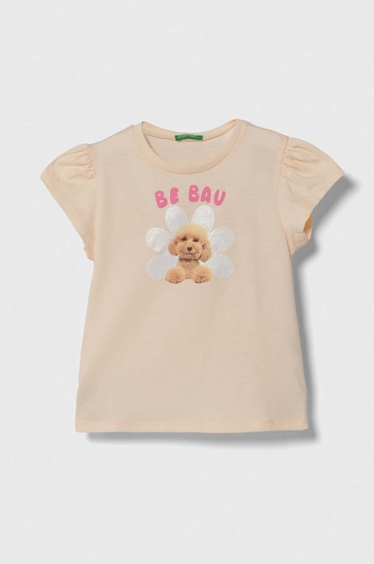 Dječja pamučna majica kratkih rukava United Colors of Benetton pamuk narančasta 3I1XG10DR.P.Seasonal