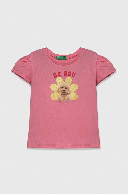 Дитяча бавовняна футболка United Colors of Benetton бавовна рожевий 3I1XG10DR.P.Seasonal