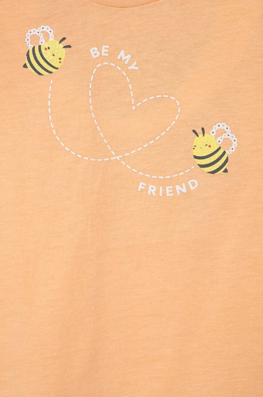 Dziewczynka United Colors of Benetton t-shirt bawełniany dziecięcy 3I1XG10DZ.P.Seasonal pomarańczowy