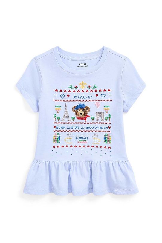 Polo Ralph Lauren t-shirt bawełniany dziecięcy nadruk niebieski 312935041001