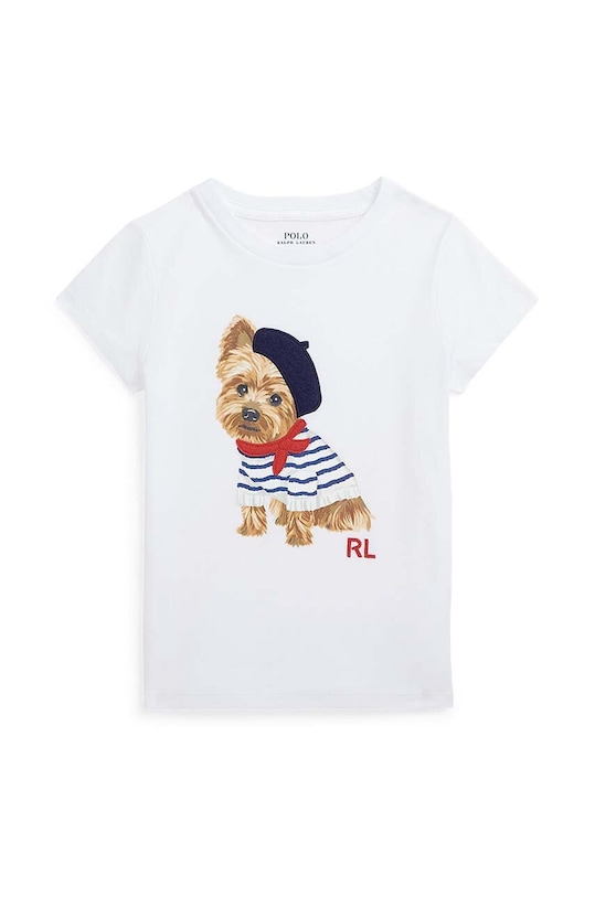Polo Ralph Lauren t-shirt bawełniany dziecięcy nadruk biały 312936025001