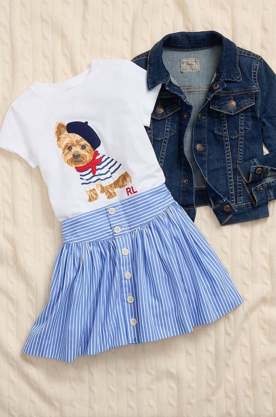 Dziewczynka Polo Ralph Lauren t-shirt bawełniany dziecięcy 312936025001 biały