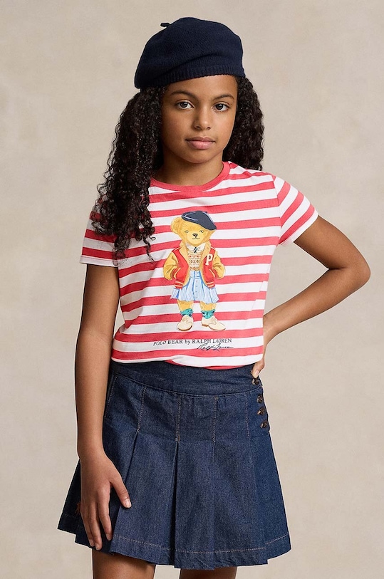 Polo Ralph Lauren t-shirt bawełniany dziecięcy nadruk czerwony 313934973001
