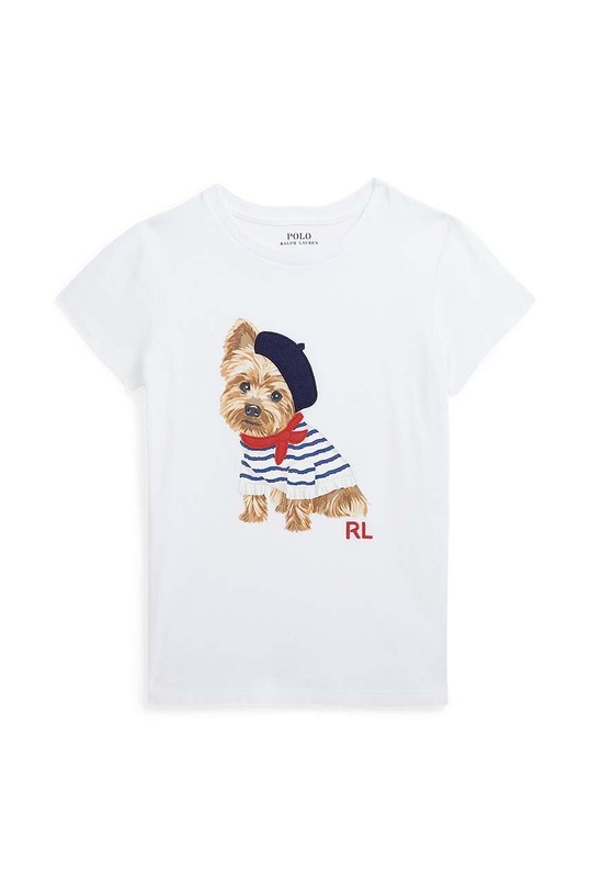 Polo Ralph Lauren t-shirt bawełniany dziecięcy nadruk biały 313936025001