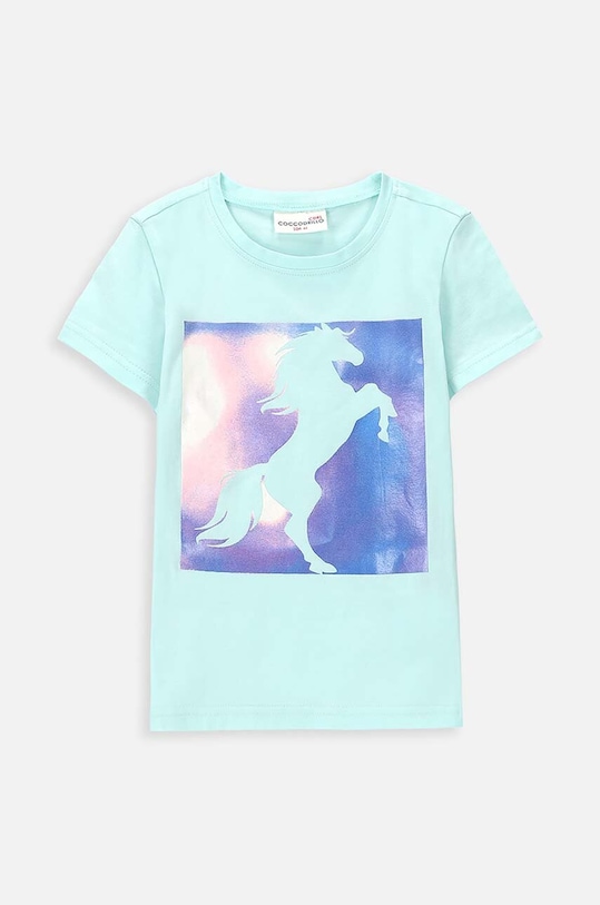 Coccodrillo t-shirt dziecięcy z elastanem turkusowy WC4143202VGA