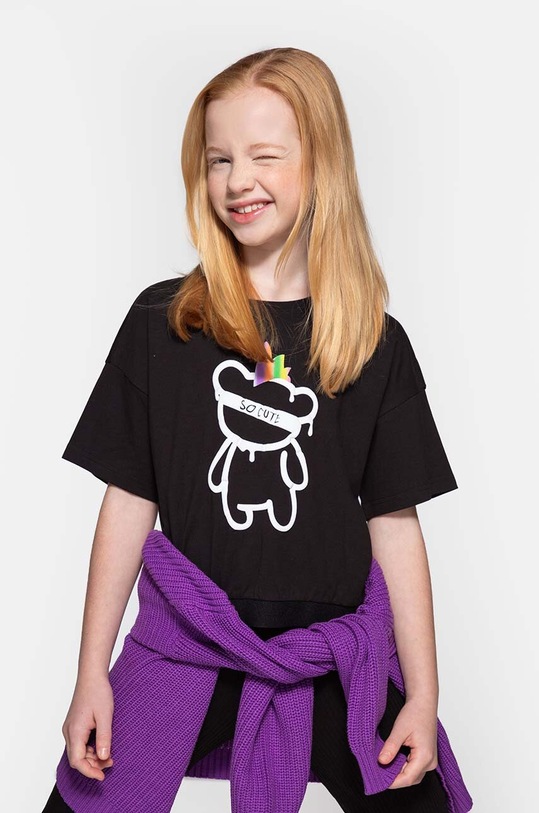 Coccodrillo t-shirt dziecięcy z elastanem czarny WC4143202JPJ