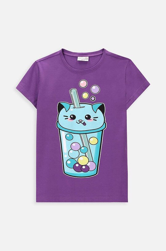 Coccodrillo t-shirt dziecięcy z elastanem fioletowy WC4143204VGC