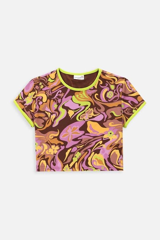 Coccodrillo t-shirt dziecięcy WC4143203HGJ brązowy SS24