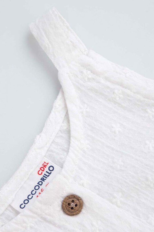 Детский хлопковый топ Coccodrillo белый WC4140501HGK