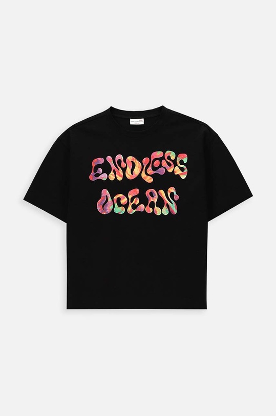 Coccodrillo t-shirt bawełniany dziecięcy WC4143201OWJ czarny SS24