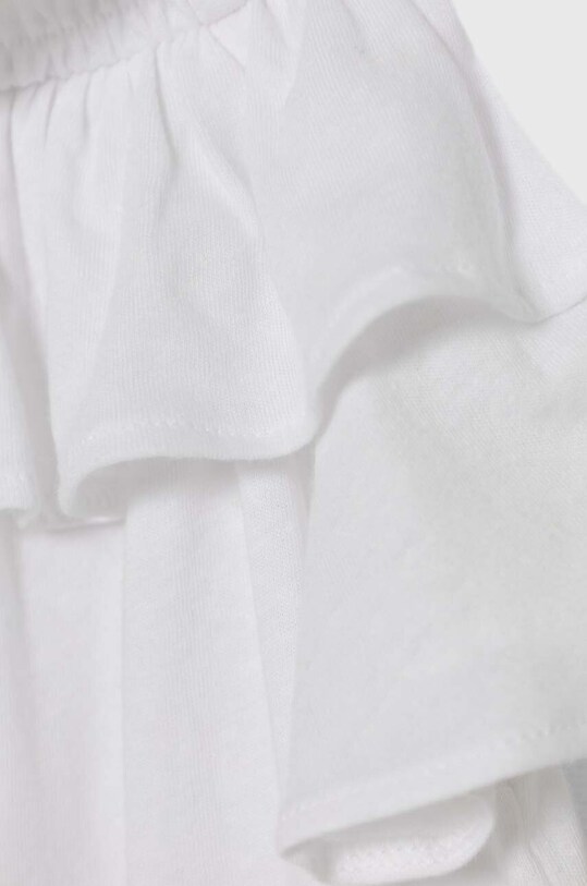 Dziewczynka United Colors of Benetton t-shirt z domieszką lnu dziecięcy 3F4JC10HV.G.Seasonal biały