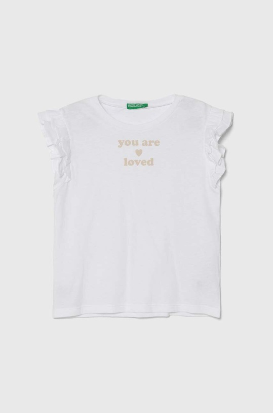 Tričko s příměsí lnu United Colors of Benetton s příměsí lnu bílá 3F4JG10DM.P.Seasonal