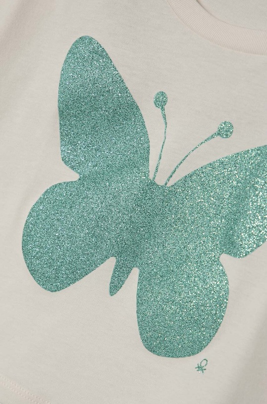 DÍVKA Dětské bavlněné tričko United Colors of Benetton 3I1XC10J4.G.Seasonal béžová