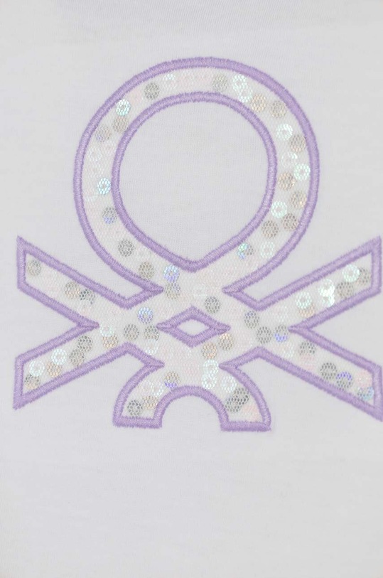 Dziewczynka United Colors of Benetton t-shirt bawełniany dziecięcy 3I1XG10ER.P.Seasonal biały