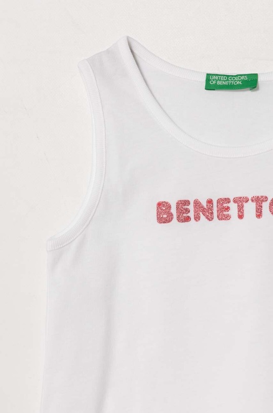 DÍVKA Dětský bavlněný top United Colors of Benetton 3I1XGH00T.P.Seasonal bílá