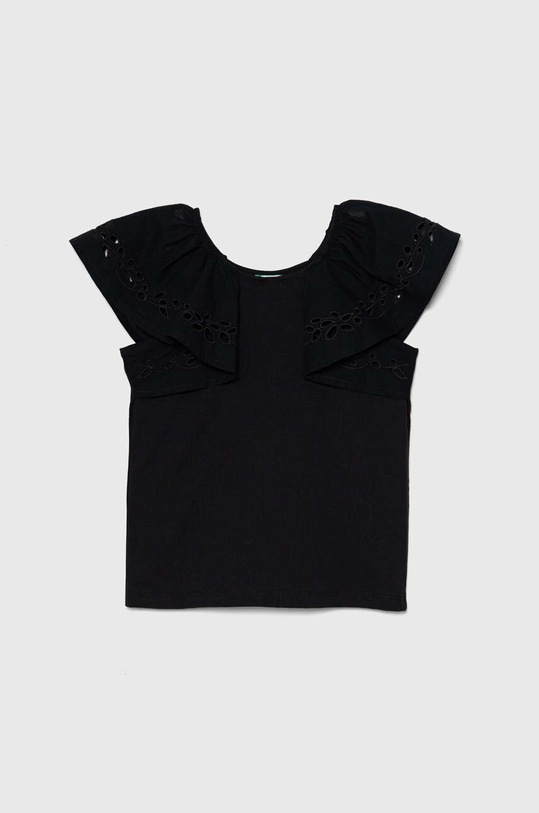 Дитяча футболка United Colors of Benetton 3P4ZC10J5.G.Seasonal чорний SS24