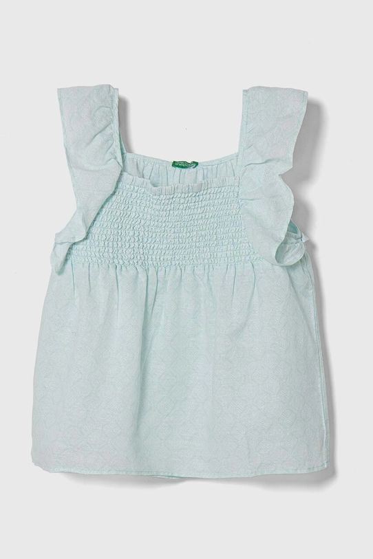 Dječja lanena bluza United Colors of Benetton casual tirkizna 56A9CQ02Q.G.Seasonal