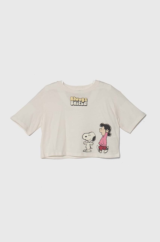 United Colors of Benetton tricou de bumbac pentru copii X Peanuts print bej 3096C10JA.G.Seasonal