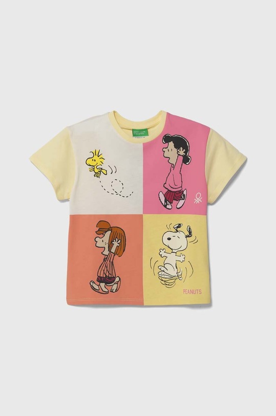 United Colors of Benetton t-shirt bawełniany dziecięcy nadruk żółty 3096G10EZ.P.Seasonal