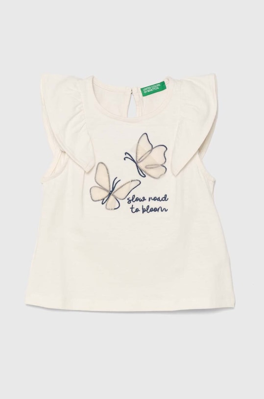 United Colors of Benetton top copii imprimeu bej 3LHAG10EM.P.Seasonal