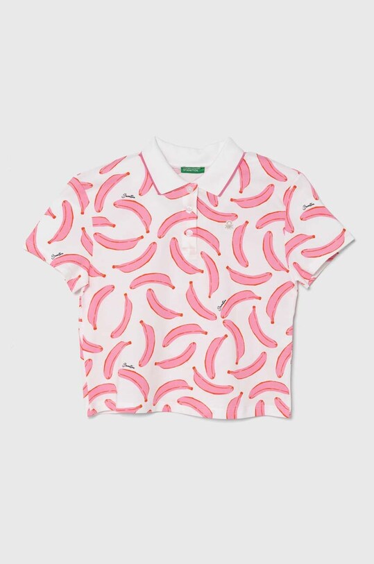 United Colors of Benetton tricou polo copii cu modele roz 3LRYC301J.G.Seasonal