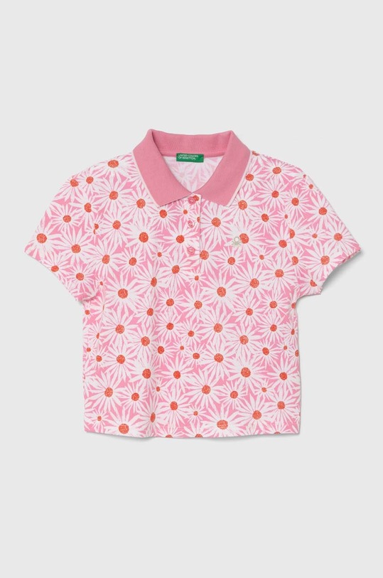 United Colors of Benetton tricou polo copii cu modele roz 3LRYC301J.G.Seasonal