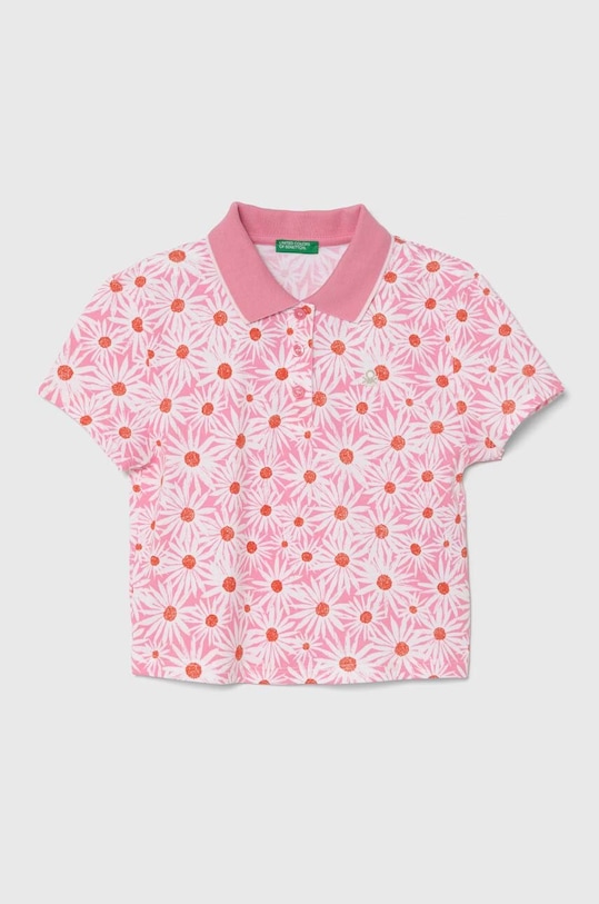 United Colors of Benetton polo dziecięce wzorzyste różowy 3LRYC301J.G.Seasonal