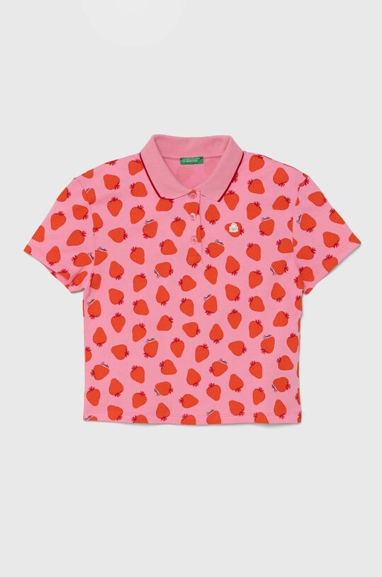 United Colors of Benetton tricou polo copii cu modele violet 3LRYC301J.G.Seasonal