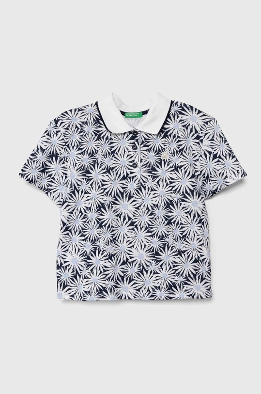 Детское поло United Colors of Benetton с эластаном тёмно-синий 3LRYC301J.G.Seasonal
