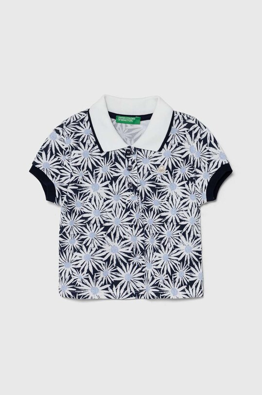 Детское поло United Colors of Benetton с эластаном тёмно-синий 3LRYG300Q.P.Seasonal