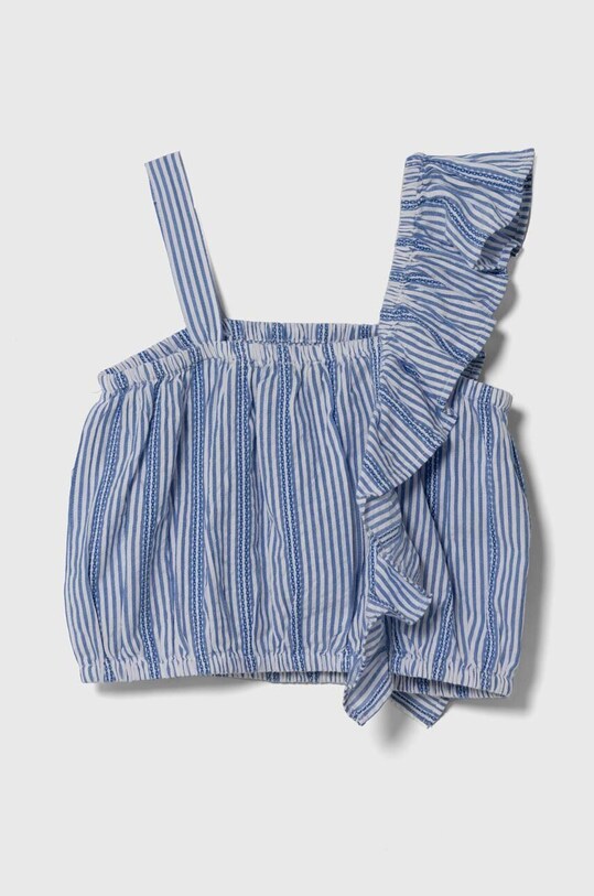 Детский хлопковый топ United Colors of Benetton 5VBXCH005.G.Seasonal голубой SS24