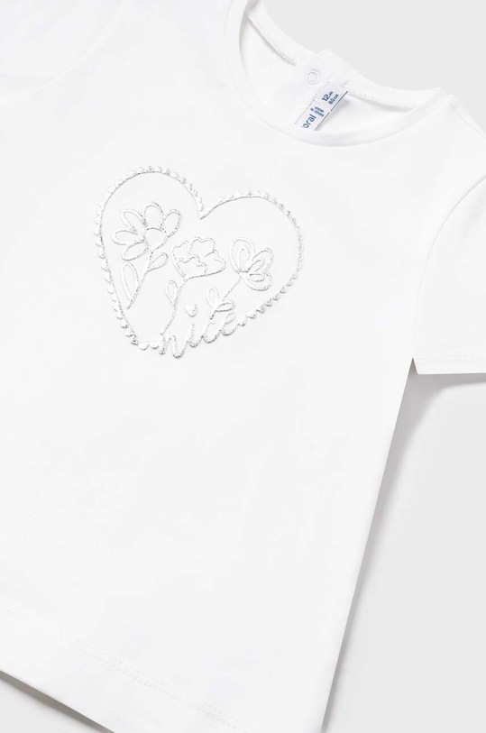 Dziewczynka Mayoral t-shirt niemowlęcy 105.4F.Baby.PPYH biały
