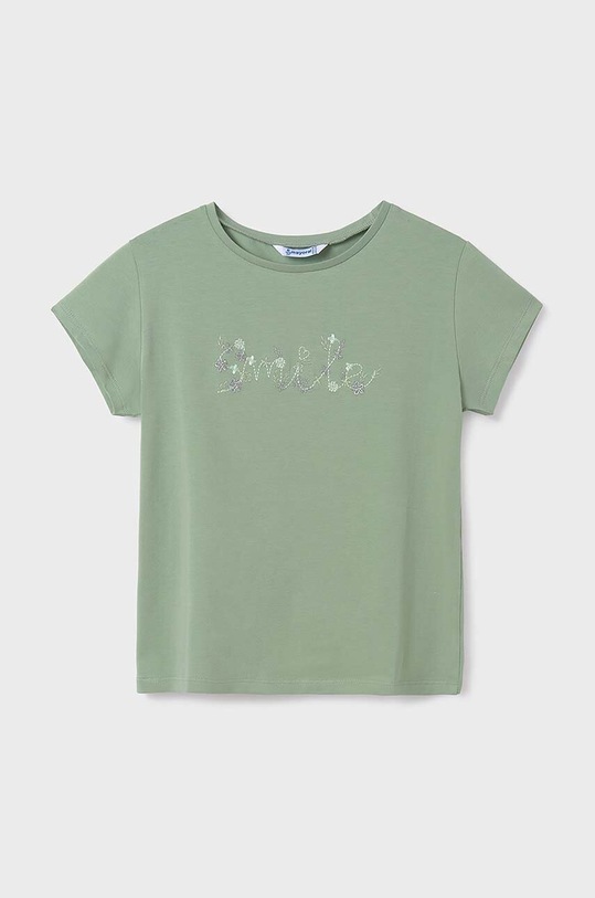 Mayoral t-shirt dziecięcy nadruk zielony 854.8F.Junior.PPYH
