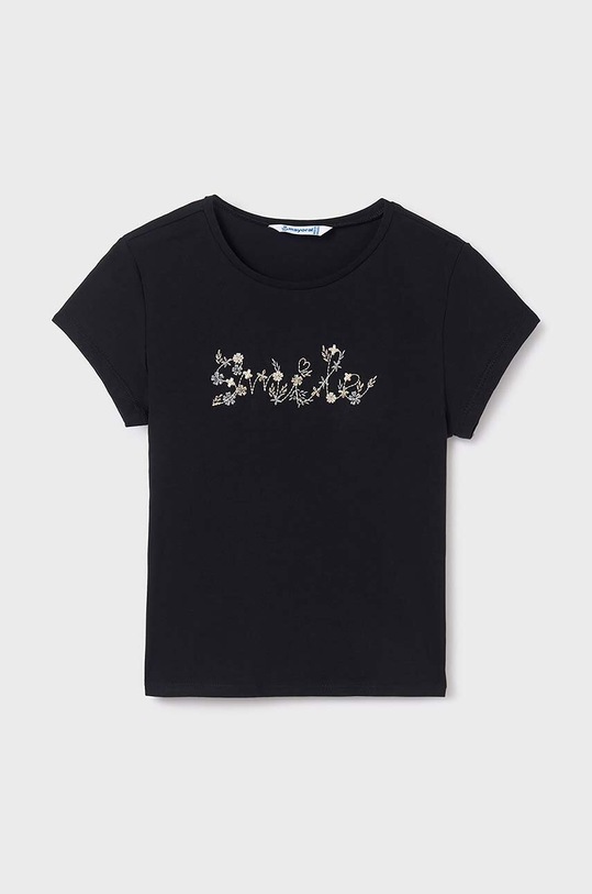 Mayoral t-shirt dziecięcy nadruk czarny 854.8F.Junior.PPYH