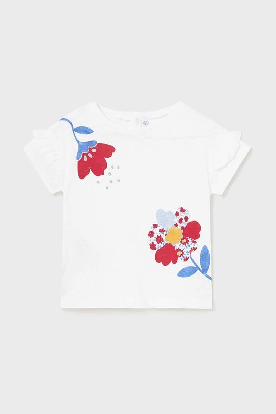 Pamučna majica kratkih rukava za bebe Mayoral 2-pack 1008.4H.Baby.PPYH bijela SS24