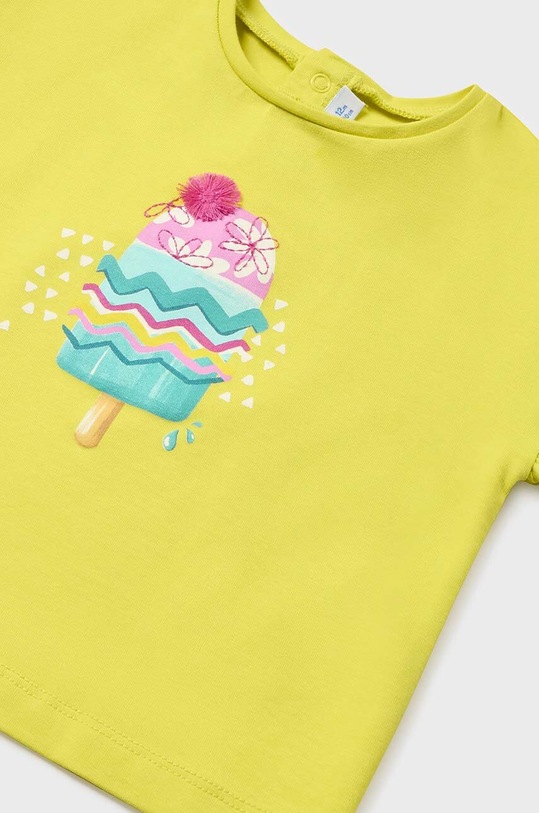 Κοριτσίστικα Μωρό βαμβακερό μπλουζάκι Mayoral 1013.4Q.Baby.PPYH πράσινο