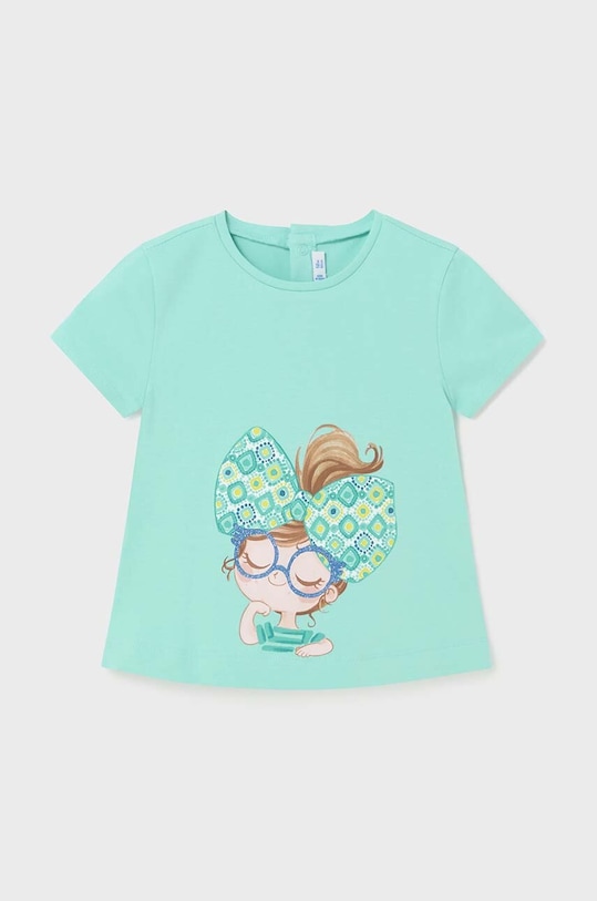 Mayoral t-shirt niemowlęcy z elastanem turkusowy 1014.4Q.Baby.PPYH