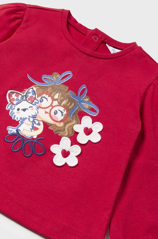 DÍVKA Kojenecké tričko s dlouhým rukávem Mayoral 1015.4G.Baby.PPYH červená