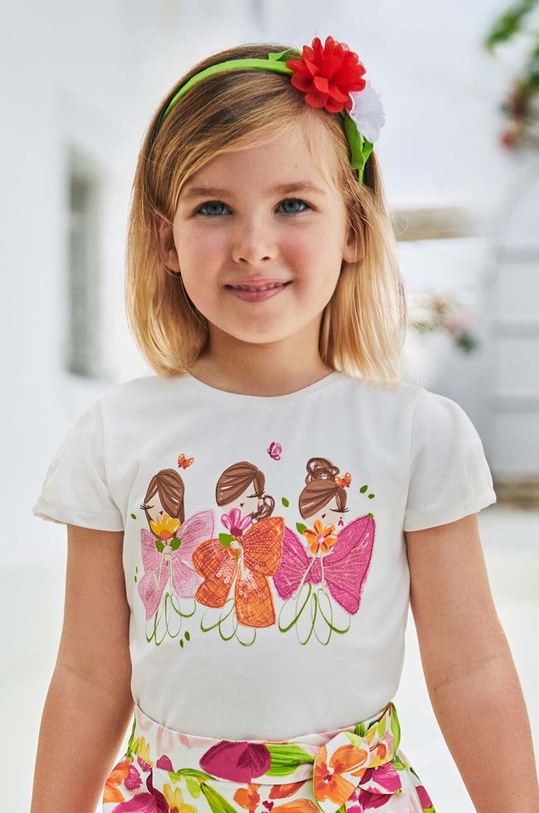 Mayoral t-shirt dziecięcy z elastanem beżowy 3080.6C.Mini.PPYH