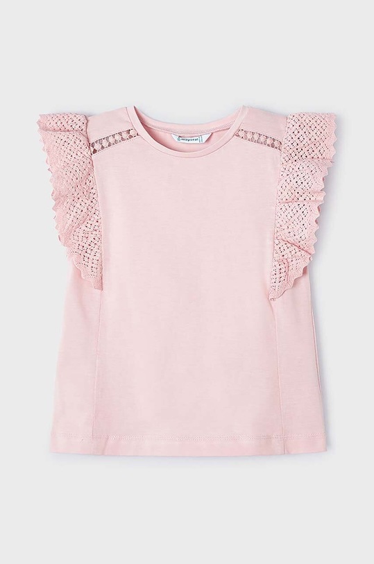 Mayoral t-shirt bawełniany 3082.6D.Mini.PPYH różowy SS24