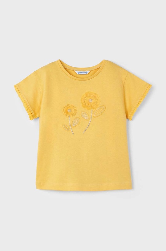 Mayoral t-shirt bawełniany dziecięcy nadruk żółty 3083.6D.Mini.PPYH