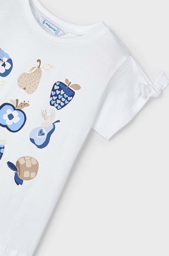 Dziewczynka Mayoral t-shirt bawełniany dziecięcy 3084.6E.Mini.PPYH niebieski