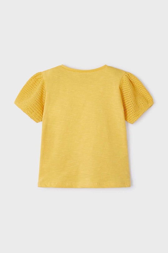 Mayoral t-shirt bawełniany dziecięcy 3085.6F.Mini.PPYH żółty SS24