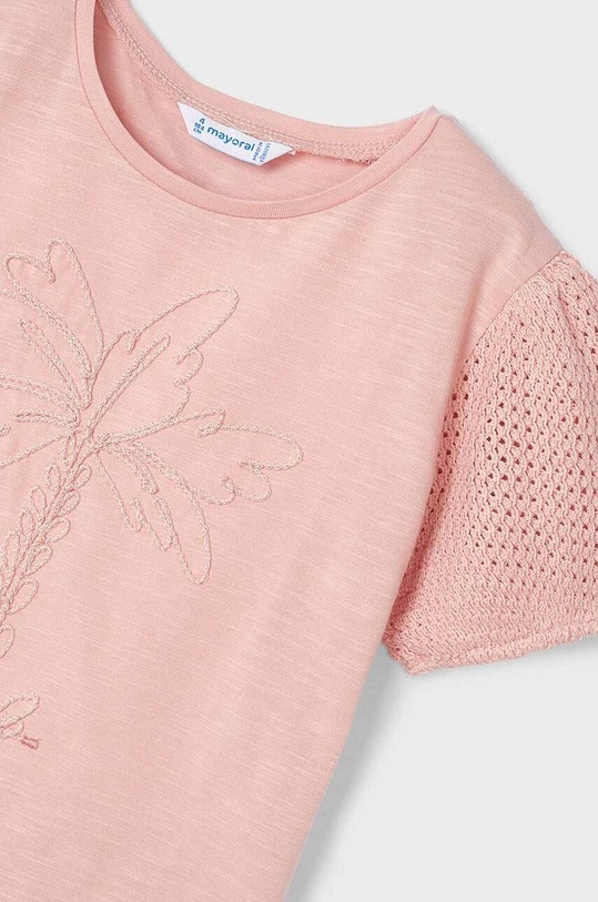 Dziewczynka Mayoral t-shirt bawełniany dziecięcy 3085.6F.Mini.PPYH różowy
