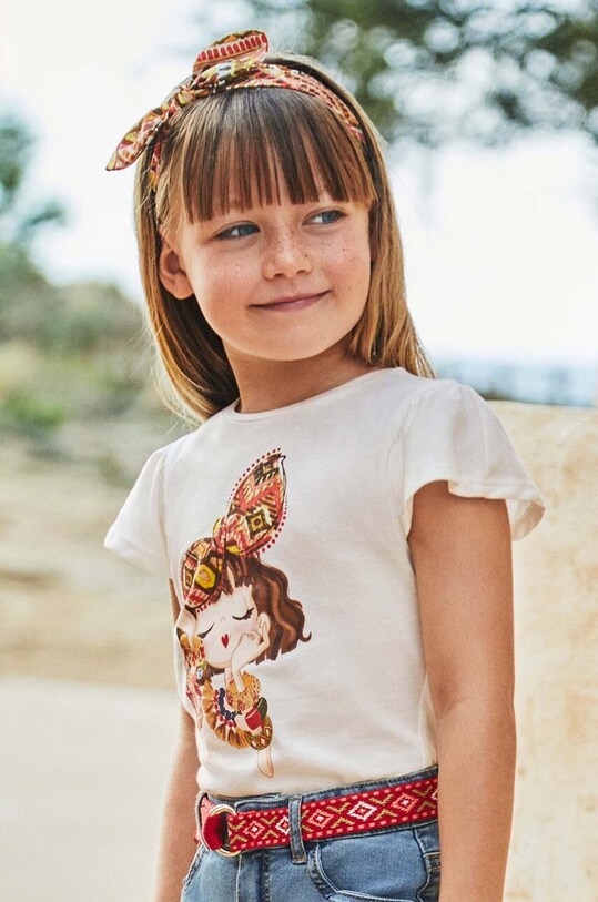 Mayoral tricou de bumbac pentru copii print rosu 3089.6H.Mini.PPYH