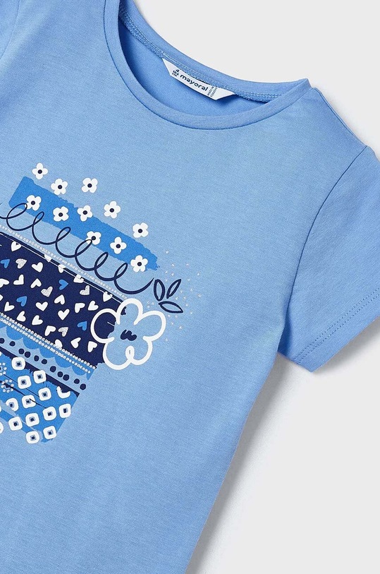Dziewczynka Mayoral t-shirt bawełniany dziecięcy 3090.6O.Mini.PPYH niebieski